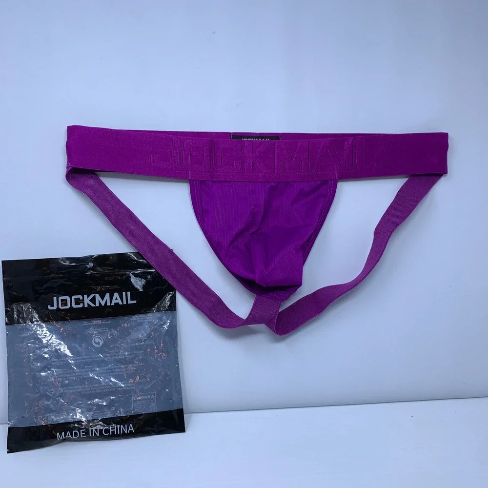 JOCKMAIL Mens XL Purple Mesh Pouch Athletic Jockstrap Underwear